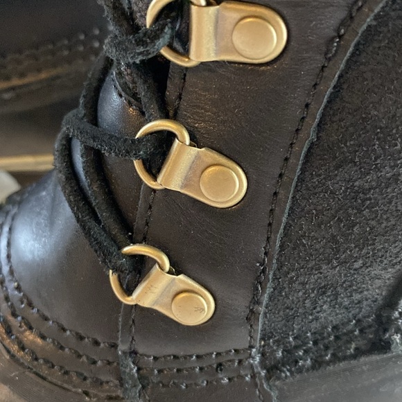 Sorel Conquest Carly Waterproof Suede & Leather Lace-Up Boots Black Size 6 - Picture 7 of 14